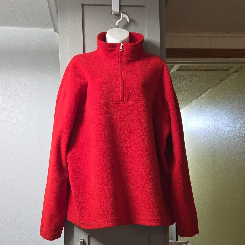 J. Crew Vibrant Red Fleece Pullover